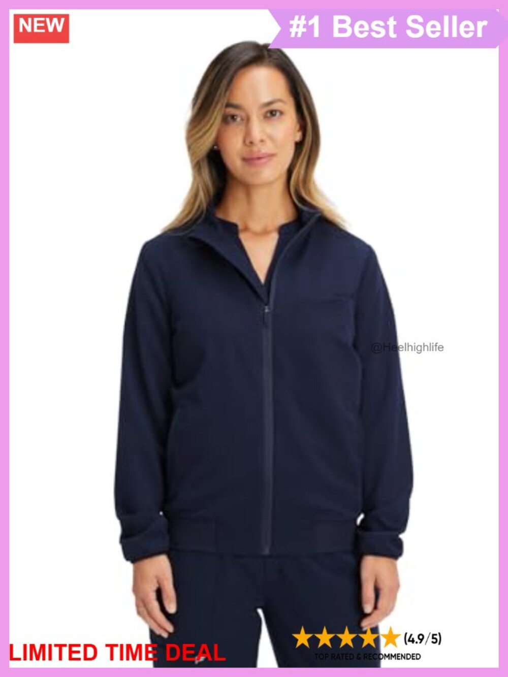 Fabletics MotionTech 3-Pocket Scrub Jacket Semi-Slim Fit Medical Workwear